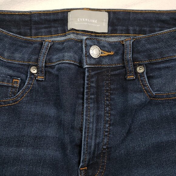 Everlane Dark The Curvy High-Rise Skinny Jean Size 28 Crop Dark Wash Slim - Picture 4 of 16
